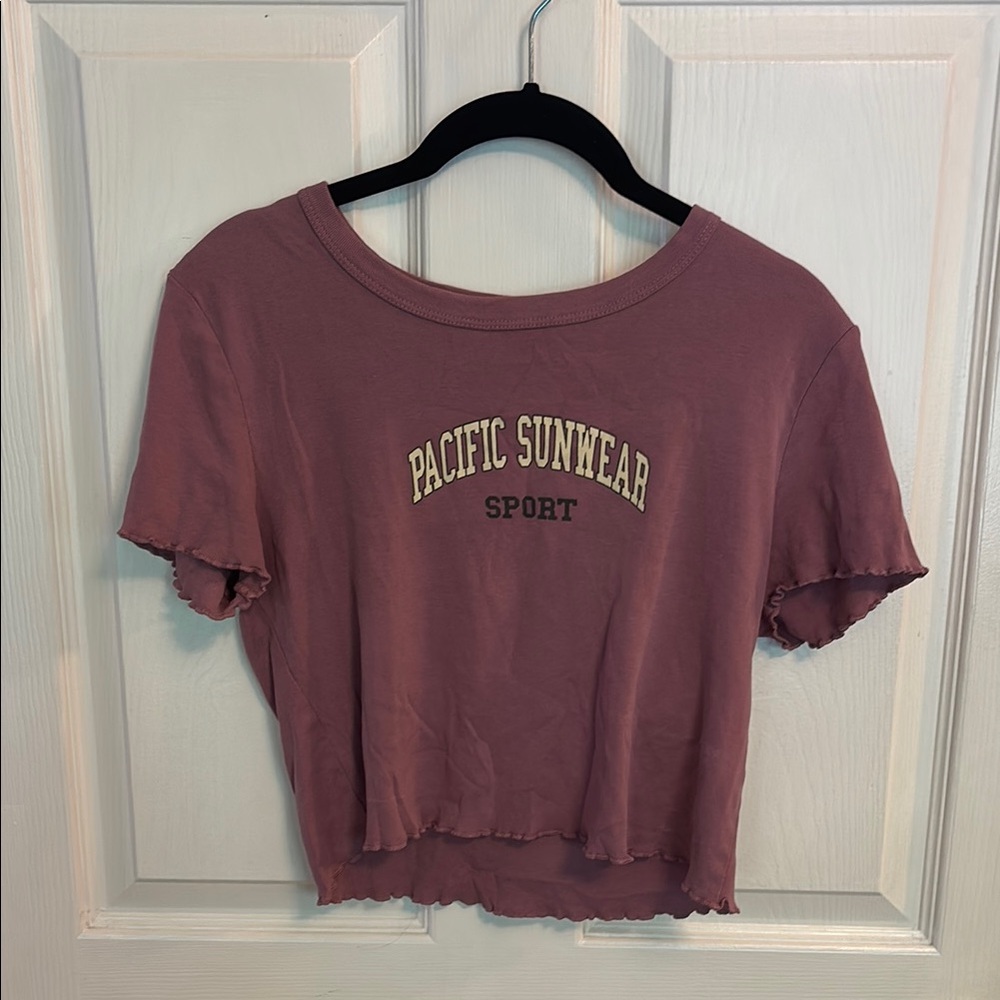 Pacific Sunwear Red Graphic Crop Top